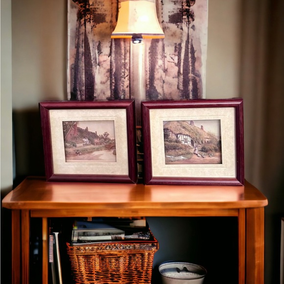 Vintage Pair of John Ellam Studios Framed De'coupage Art - Picture 12 of 15